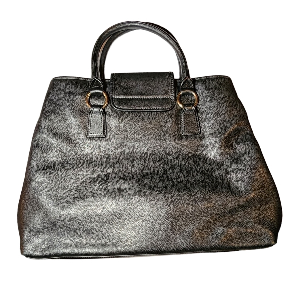 Oroton Black Large Pebbled Leather HandBag Travel Office - Picture 5 of 11
